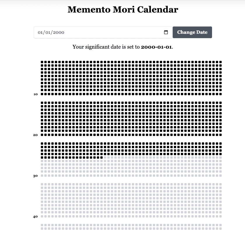 memento mori calendar